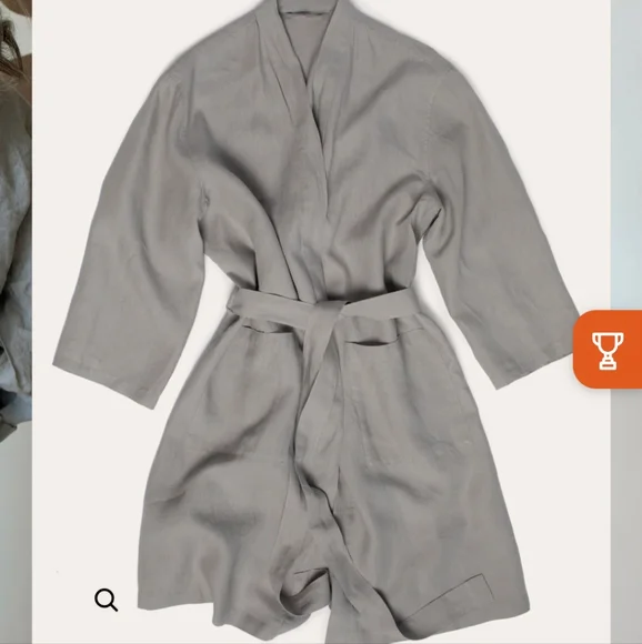 Willet 100% Linen Robe - Picture 1 of 5
